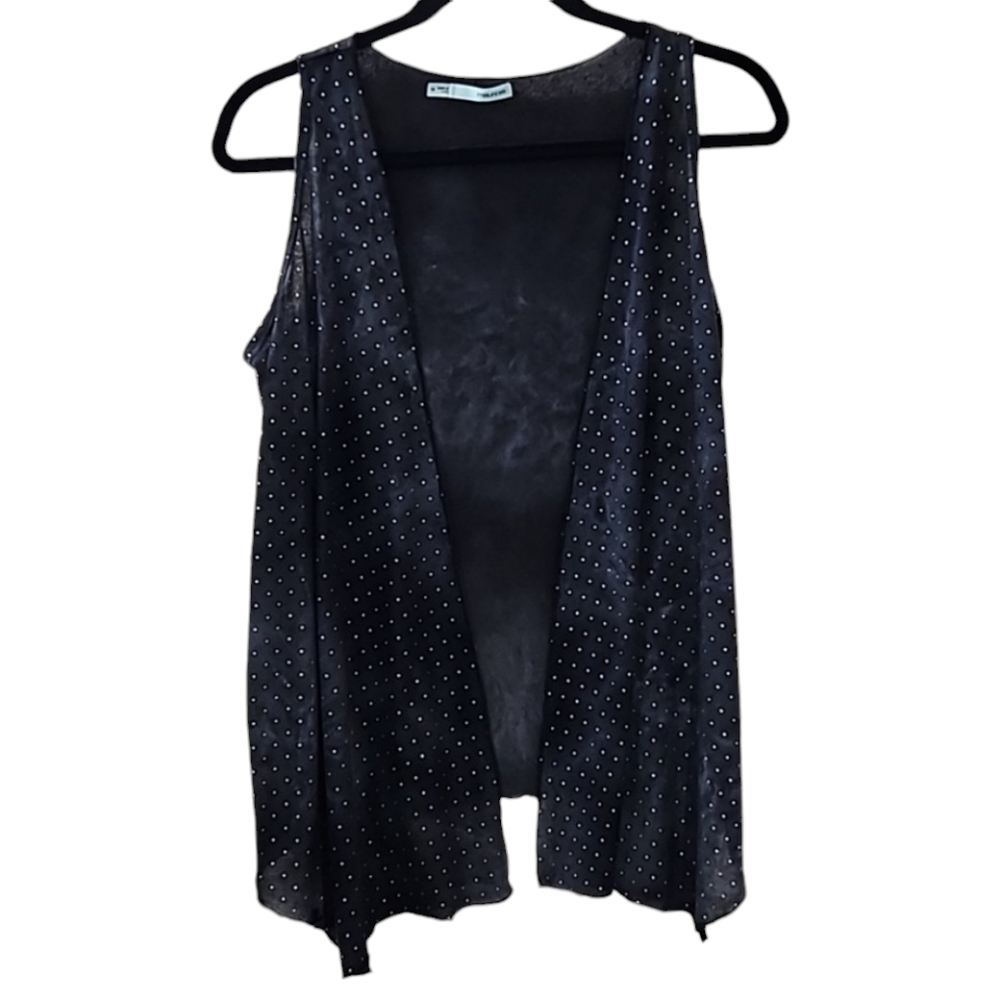 Maurice's Women's Blue Asymmetrical Vest with Silver Studded Beads Size Medium